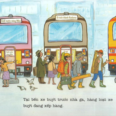 Ehon - Thực Phẩm Tâm Hồn Cho Bé - Xe Bus Píng Poong Đi Biển (Tái Bản 2020)  - Bản Quyền