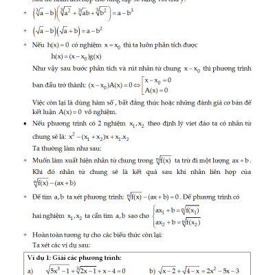 Khám Phá Bí Quyết Kì Thi THPT 2 Trong 1 Phương Trình, Bất Phương Trình, Hệ Phương Trình, Bất Đẳng Thức _KV	