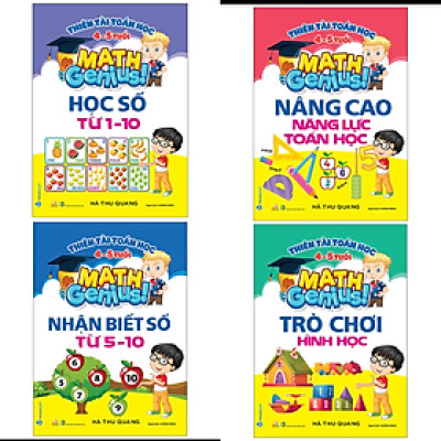 Combo Thiên Tài Toán Học Dành Cho Trẻ 4-5 Tuổi - 4 Cuốn - Hà Thu Quang - Vanlangbooks