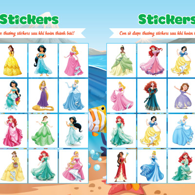 Cùng Khủng Long Tập Viết Chữ Cơ Bản - Chữ Cái Tiếng Việt Viết Hoa - Quyển 6 - Sticker Bé Gái
