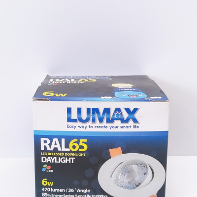 ĐÈN ÂM TRẦN LUMAX#RAL65/W-6LED/6.5K/36D