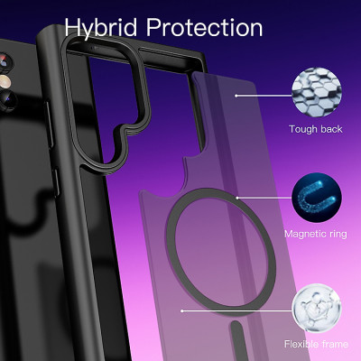 Ốp lưng nhám sạc từ tính cho Samsung Galaxy S23 Ultra hiệu Likgus PC Ultra-thin Frosted Magnetic Case - mặt lưng nhám mờ chống bám bẩn, gờ bảo vệ Camera 0.5mm - Hàng nhập khẩu