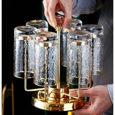  Giá úp ly, Giá úp cốc, Giá úp tiện lợi màu bạc Giá Úp Cốc Đẹp Để Bàn, LUXURY Giá Để Cốc Chén Inox Cao Cấp Xoay 360 Độ Sang Chảnh Và Tiện 