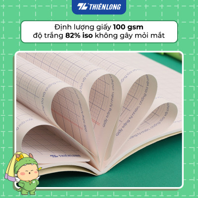 Tập học sinh 80 trang 4 ô ly vuông 2.5mm 100gsm NB-123 Thiên Long - Mẫu ngẫu nhiên