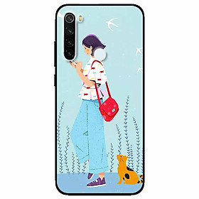 Ốp lưng in cho Xiaomi Redmi Note 8 Mẫu Cô Gái Mèo Vàng