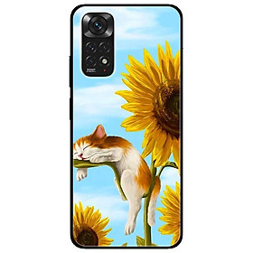 Ốp lưng dành cho Xiaomi Redmi Note 11 4G mẫu Mèo Ngủ Hoa