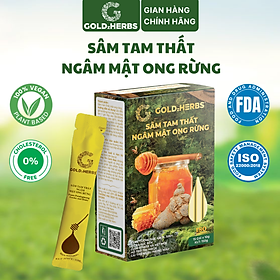 Sâm tam thất ngâm mật ong rừng GoldzHerbs, 100% mật ong nguyên chất – Hũ 300g/ Hộp 15 gói