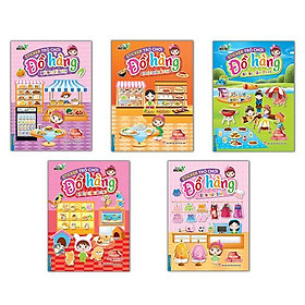 Sách - Sticker Trò Chơi Đồ Hàng Bé Đi Siêu Thị , Đến Tiệm Thú Cưng, Đi Mua Sắm, Trải Nghiệm ẩM Thực, Đi Cắm Trại - Combo 5 Cuốn - Minh Thắng