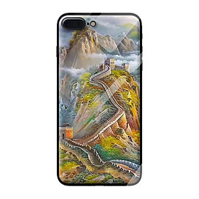 Ốp kính cường lực cho iPhone 8 Plus mẫu cảnh núi 3 - Hàng chính hãng