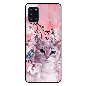 Ốp lưng dành cho Samsung A31 mẫu Mèo Và Chim Hồng