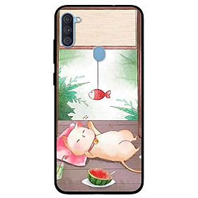 Ốp lưng dành cho Samsung Galaxy A11 mẫu Mèo Và Điện Thoại
