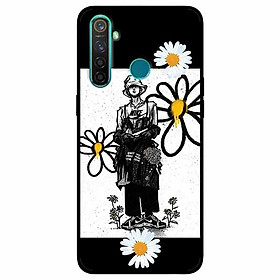 Ốp lưng in cho Realme 5 Pro Mẫu Chàng Trai Hai Hoa Cúc