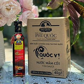 Thùng 6 Chai Nước Mắm Cốt Phú Quốc Quốc Vị Độ Đạm 40N Chai Thủy Tinh 250ml Cá Cơm