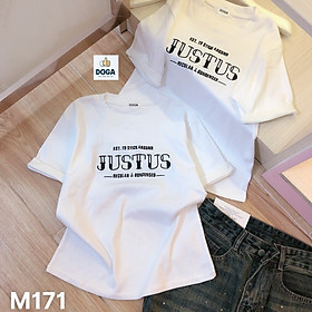 Áo thun chất BORIP in chữ size S, M,L, XL DOGA tay ngắn cổ tròn in trẻ trung màu thoáng mát, hut mồ hôi. không xù lông  M171