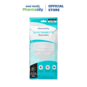 Khẩu trang y tế 3 lớp Pharmacity (Gói 10 cái) màu trắng