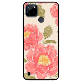 Ốp lưng dành cho Realme C21Y - Realme C25Y mẫu Hoa Hồng Nền Vàng Nhạt
