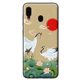 Ốp in cho Samsung Galaxy A20 mẫu Hạc Đầu Đỏ - Hàng chính hãng