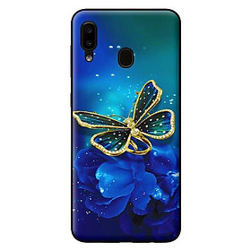 Ốp lưng in cho Samsung Galaxy A20 mẫu Bướm Xanh - Hàng chính hãng