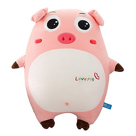 Gấu Bông Heo Mắt Tròn Niềm Vui Ngơ Ngác Love u - Màu Hồng 40cm DRU - Hàng Chính Hãng