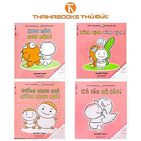 Sách - Chơi Cùng Momo - Chú Bé Quả Đào: Xoa Nào + Xình Xịch + Giống Nhau Quá + Cù Léc - Thái Hà Books
