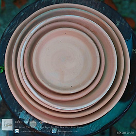 Đĩa lót chậu đất nung (nhiều size) - Lớn nhỏ đủ cả, chất liệu đất nung chất lượng