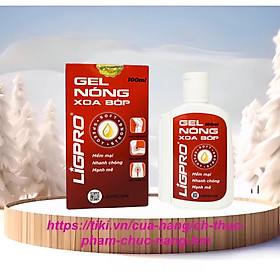 Gel nóng xoa bóp giảm đau Ligpro, chai 100ml