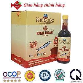 Nước mắm Khải Hoàn Phú Quốc 40-43 độ đam 520ml thùng 6 chai