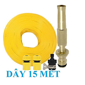 Bộ dây vòi xịt nước rửa xe, tưới cây . tăng áp 3 lần, loại 15m 206587 cút sập,+ tặng mở chai