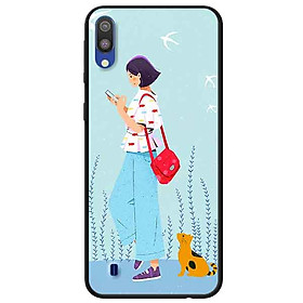 Ốp lưng in cho Samsung M10 Mẫu Cô Gái Tai Mèo