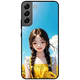 Ốp lưng cho Samsung S21 FE - S23 - S23 Plus - S24 - S24 Ultra - Mỹ Nữ Hoa Hướng Dương - Hàng Chính Hãng