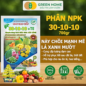 Phân Bón NPK 30-10-10+TE, Greenhome, Gói 700Gr, Giúp Cây Đẻ Nhánh, Bung Chồi, Nhú Đọt, Tốt Rễ