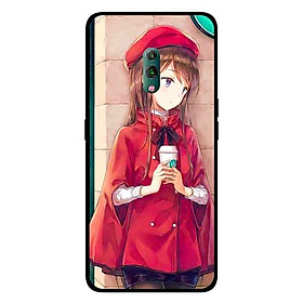 Ốp Lưng in cho Oppo K3 Mẫu Nàng Đồng Phục Đỏ - Hàng Chính Hãng