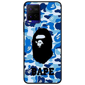 Ốp lưng dành cho Vivo Y21 - Vivo Y21s mẫu Bape Xanh Có Chữ