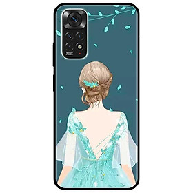 Ốp lưng dành cho Xiaomi Redmi Note 11 4G mẫu Cô Gái Nền Xanh