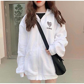 Áo khoác thun nỉ nam nữ in tim