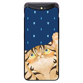 Ốp in cho Oppo Find X Mèo Xanh - Hàng chính hãng