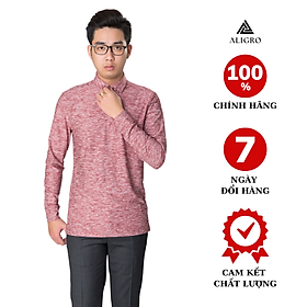 Áo thun nam dài tay xước màu hồng aligro ALGAPD023
