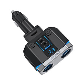 Tẩu sạc Choetech TC0020 đa năng 200w có 2 cổng Type C + 1 cổng Usb (Hàng chính hãng)