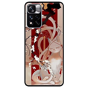 Ốp lưng dành cho Xiaomi Redmi Note 11 Pro 5G ( Bản Nội Địa ) mẫu Mèo Cành Hoa Đàoo