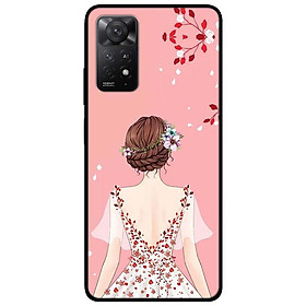 Ốp lưng dành cho Redmi Note 12 - Redmi Note 12 Pro 4G - Redmi Note 12 Pro 5G - Cô Gái Váy Hồng Nền Hồng - Hàng Chính Hãng