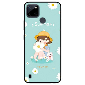 Ốp lưng dành cho Realme C21Y - Realme C25Y mẫu Cô Gái Ôm Hoa Trắng