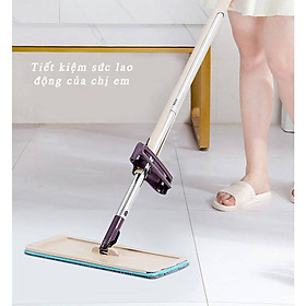 Cây Chổi Lau Nhà Tự Vắt Thông Minh Xoay 360 Độ - Vệ Sinh Cửa Kính Trần Nhà Tiện Lợi - Tặng Kèm 2 Bông Lau- Hàng Loại 1 - Chính Hãng MINIIN