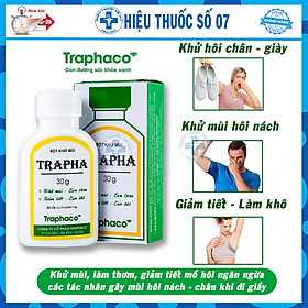 Bột khử mùi Trapha Traphaco hỗ trợ khử mùi, làm thơm, ngăn ngừa mùi hôi nách, hôi chân khi đi giày (30g)