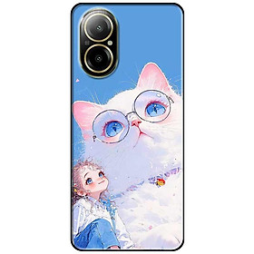 Ốp lưng cho Oppo Realme 10 - C11 2021 - C65 4G - C67 - C20 - Poco X6 5G - Cô Gái Và Mèo Kính - Hàng Chính Hãng