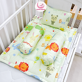 Bộ gối nệm trẻ sơ sinh Katina House, vải Tencel mềm mịn, mát, nệm chống thấm