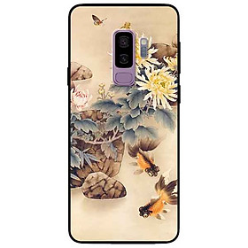Ốp lưng in cho Samsung S9 Plus Mẫu Hoa Và Cá Cam