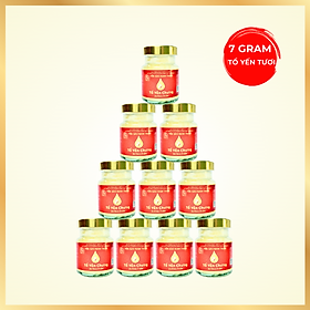 [Set 10 lọ Không hộp] Yến chưng Đường phèn 7 gram Tổ Yến Tươi- Yến Sào Nam Trân. Lọ 70 ml