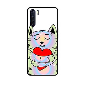 Ốp Lưng in cho Oppo A91 Mẫu Mèo Tim - Hàng Chính Hãng