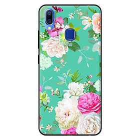 Ốp lưng in cho Vivo Y95 mẫu Họa Tiết Hoa Nền Xanh - Hàng chính hãng