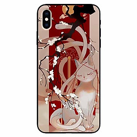 Ốp lưng in cho Iphone X/ Xs Mẫu Mèo Cành Hoa Đào